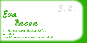 eva macsa business card